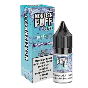 Moreish Puff Menthol - Blackcurrant (10 ml, 10 mg, Nikotinsalt)