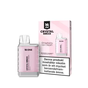 N-One Crystal Cube - Strawberry Ice Cream (20 mg, Engångs vape)