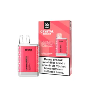 N-One Crystal Cube - Strawberry Watermelon Bubblegum (20 mg, Engångs vape)