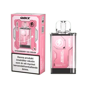 QBIX Pod - Strawberry Ice Cream (14 mg, Engångspod)