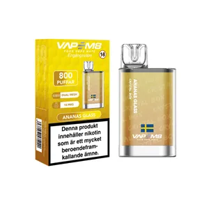VapeM8 Crystal Box Dual Mesh - Ananas Glass (14,9 mg, Engångs vape)