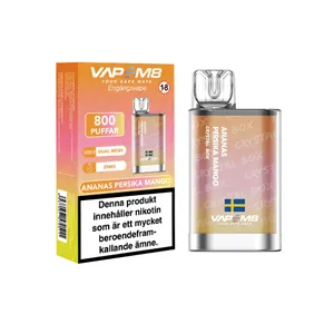 VapeM8 Crystal Box Dual Mesh - Ananas Persika Mango (20 mg, Engångs vape)