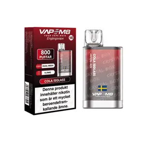VapeM8 Crystal Box Dual Mesh - Cola Isglass (14,9 mg, Engångs vape)