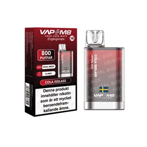 VapeM8 Crystal Box Dual Mesh - Cola Isglass (14,9 mg, Engångs vape)