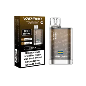 VapeM8 Crystal Box Dual Mesh - Cookie (14,9 mg, Engångs vape)