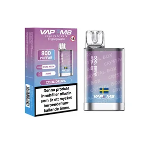 VapeM8 Crystal Box Dual Mesh - Cool Druva (20 mg, Engångs vape)