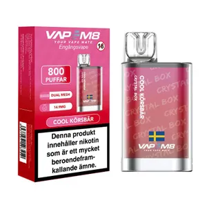 VapeM8 Crystal Box Dual Mesh - Cool Körsbär (14,9 mg, Engångs vape)
