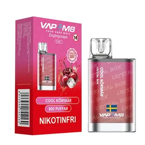 VapeM8 Crystal Box Dual Mesh - Cool Körsbär (Nikotinfri, Engångs vape)