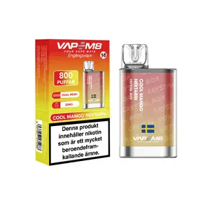 VapeM8 Crystal Box Dual Mesh - Cool Mango Nektarin (20 mg, Engångs vape)