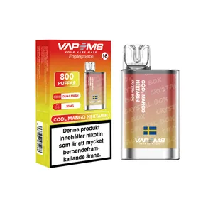 VapeM8 Crystal Box Dual Mesh - Cool Mango Nektarin (20 mg, Engångs vape)