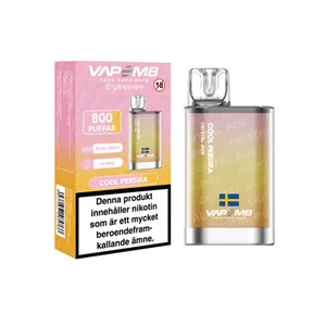 VapeM8 Crystal Box Dual Mesh - Cool Persika (14,9 mg, Engångs vape)
