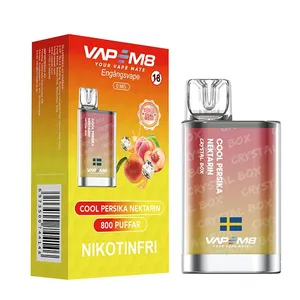 VapeM8 Crystal Box Dual Mesh - Cool Persika Nektarin (Nikotinfri, Engångs vape)
