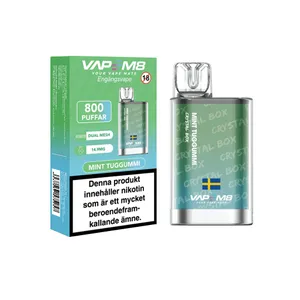 VapeM8 Crystal Box Dual Mesh - Mint Tuggummi (14,9 mg, Engångs vape)