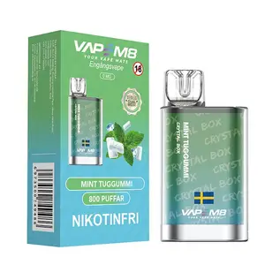 VapeM8 Crystal Box Dual Mesh - Mint Tuggummi (Nikotinfri, Engångs vape)