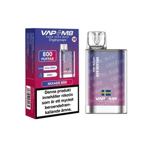 VapeM8 Crystal Box Dual Mesh - Mixade Bär (20 mg, Engångs vape)