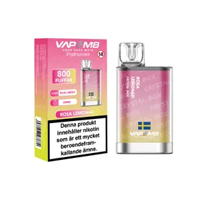 VapeM8 Crystal Box Dual Mesh - Rosa Lemonad (20 mg, Engångs vape)