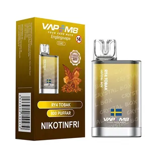 VapeM8 Crystal Box Dual Mesh - RY4 Tobak (Nikotinfri, Engångs vape)