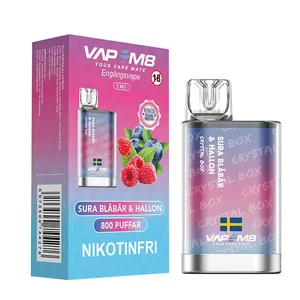 VapeM8 Crystal Box Dual Mesh - Sura Blåbär & Hallon (Nikotinfri, Engångs vape)