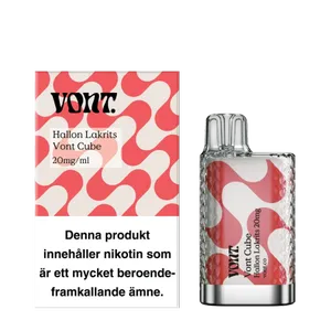 Vont Cube - Hallon Lakrits (20 mg, Engångs vape)